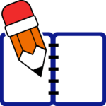 journal with a pencil, icon for journaling activities