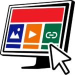 computer monitor with cursor, google sites lesson plans icon